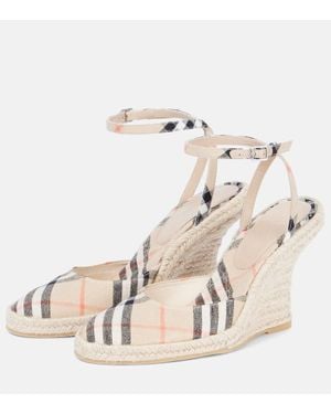 Burberry Lf Mews 90 Espadrille Wedges - Natural