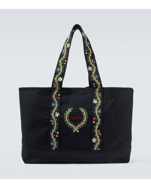 Bode Alpineflower Sequined Tote Bag - Black