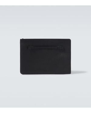 Loro Piana Extra A4 Leather Pouch - Black