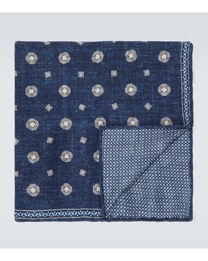 Brunello Cucinelli Einstecktuch Aus Seide - Blau