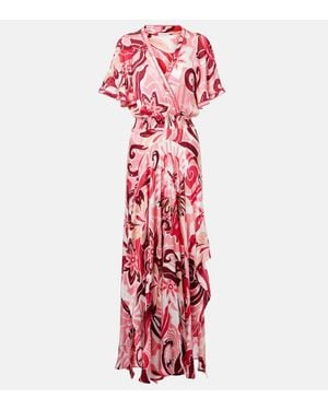 Poupette Vestido Largo Mabelle De Saten - Rojo