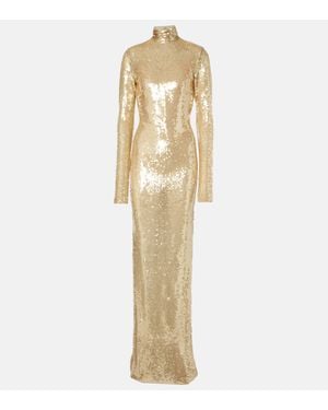 The New Arrivals Ilkyaz Ozel Sequined Gown - Natural