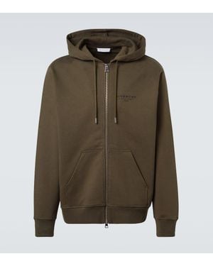 Givenchy Stamp Cotton Fleece Hoodie - Green