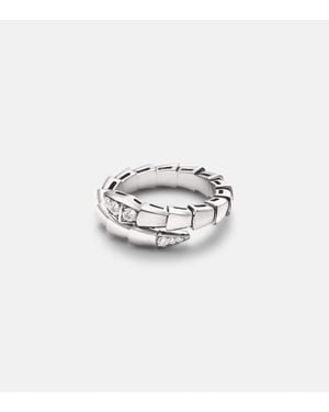BVLGARI Serpenti Viper 18Kt Ring With Diamonds - White