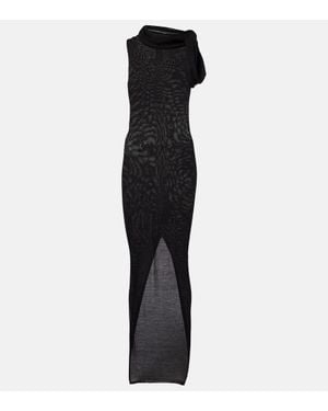 Rick Owens Maxikleid Banded T Aus Schurwolle - Schwarz
