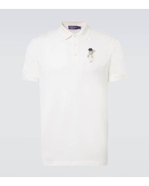 Ralph Lauren Polo Bear Cotton And Cashmere Polo Shirt - White