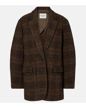 Isabel Marant Gesina Checked Virgin Wool Blazer - Brown