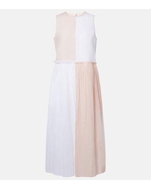 Jil Sander Midikleid Aus Musselin Und Organza - Weiß