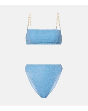 Oséree Bikini Lumiere O Chain Aus Lame - Blau