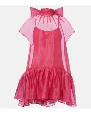 Jonathan Simkhai Beaux Bow-Detail Organza Minidress - Pink