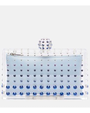 Aquazzura Clutch Tequila Mini Con Cristalli - Blu