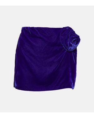 DIDU Minifalda De Terciopelo Con Aplique Floral - Morado