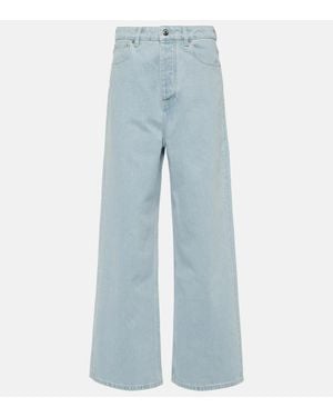 Nanushka Zoey Logo-print High-rise Kick-flare Jeans in Blue