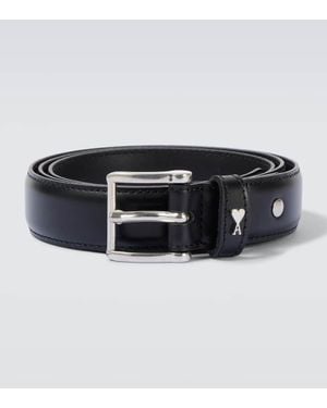 Ami Paris Guertel Paris Paris Aus Leder - Schwarz