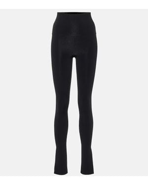 KHAITE High-Rise Leggings Roonie Aus Jersey - Blau