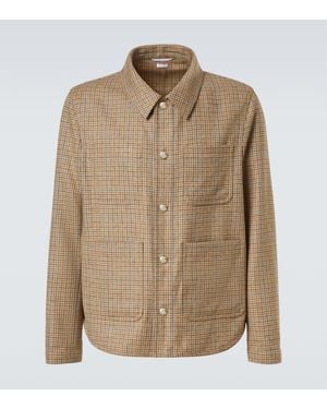 Thom Browne Hemdjacke Aus Woll-Tweed - Natur