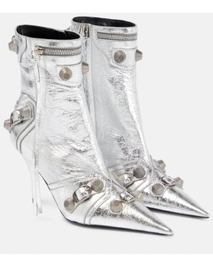 Balenciaga Bottines Cagole En Cuir - Métallisé