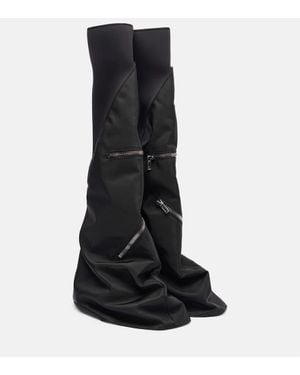 Rick Owens Zipper-Detail Over-The-Knee Boots - Black