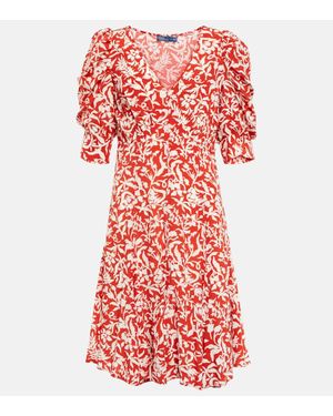 Polo Ralph Lauren Floral-Print Box-Pleat Dress - Red