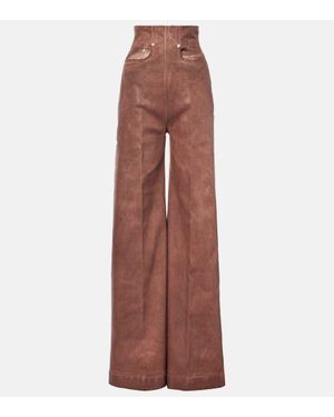 Rick Owens Dirt Cooper High-Rise Wide-Leg Jeans - Brown