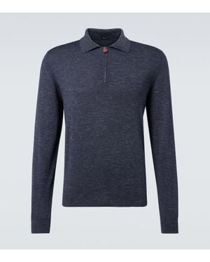 Kiton Polopullover Aus Seide, Kaschmir Und Leinen - Blau