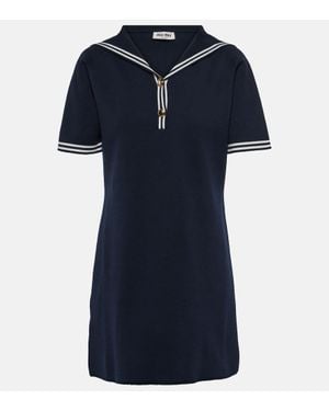 Miu Miu Minikleid Aus Einem Baumwollgemisch - Blau