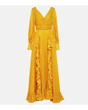 Costarellos Ruffle-Trimmed Gown - Yellow