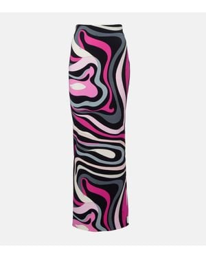 Emilio Pucci Marmo High-Rise Maxi Skirt - White