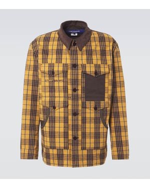 Junya Watanabe Checked Cotton Flannel Jacket - Yellow