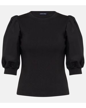 Veronica Beard Coralee Cotton-Blend Top - Black