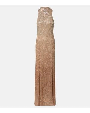 Jenny Packham Verzierte Robe Benue Aus Seide - Braun