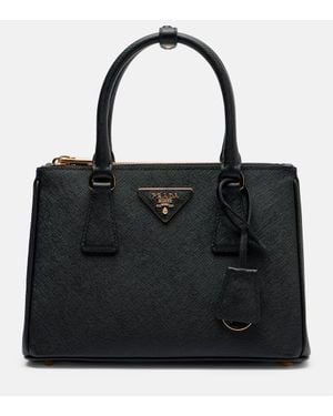 Prada Galleria Saffiano Small Leather Tote Bag - Black