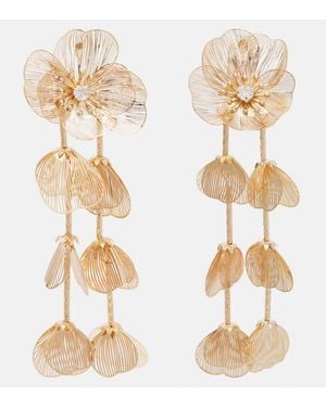 Self-Portrait Boucles D'Oreilles A Fleurs Et Ornements - Métallisé