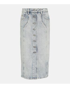 Isabel Marant Vandy Denim Midi Skirt - Gray