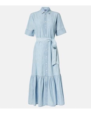 Polo Ralph Lauren Hemdblusenkleid Aus Baumwoll-Chambray - Blau