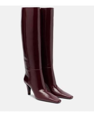 Saint Laurent Botas Altas Jill 75 De Piel - Morado