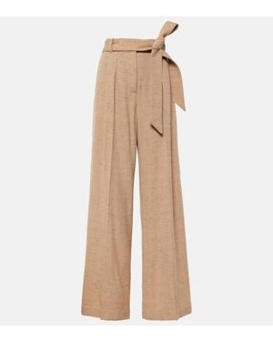 JOSEPH Atlas High-Rise Wide-Leg Pants - Natural