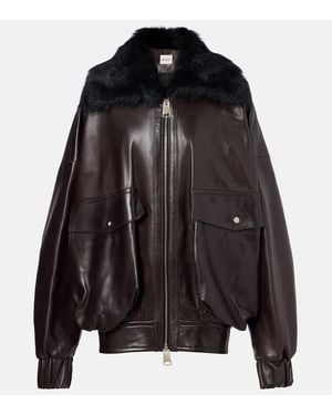 KHAITE Oversize-Blouson Daemon Aus Leder - Schwarz