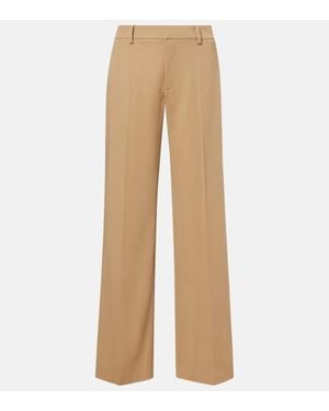 Ralph Lauren Weite Low-Rise-Hose Corrine Aus Wolle - Natur