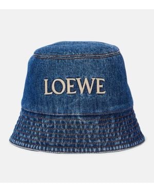 Loewe Paula's Ibiza Logo Denim Bucket Hat - Blue