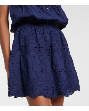 【Melissa Odabash】 Jess broderie anglaiseコットンミニドレス Jess broderie anglaise cotton minidress in black - Melissa