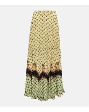Etro Bedruckter High-Rise-Maxirock - Gelb