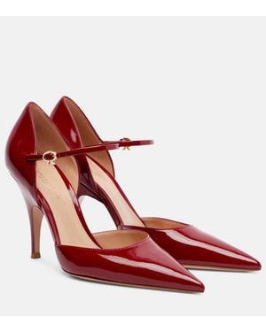 Gianvito Rossi 95 Patent Leather Pumps - Red