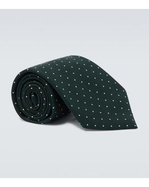 dunhill Polka-Dot Silk Tie - Green