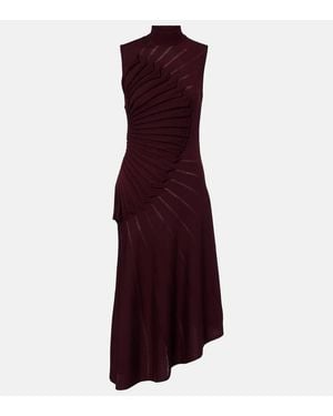 Alaïa Midikleid Aus Wolle - Lila