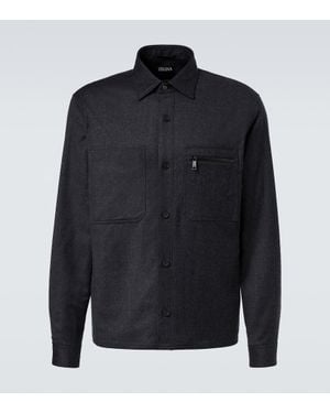 ZEGNA Hemdjacke Aus Wolle - Blau