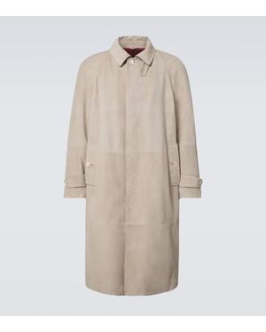 Brunello Cucinelli Carcoat aus Veloursleder - Natur