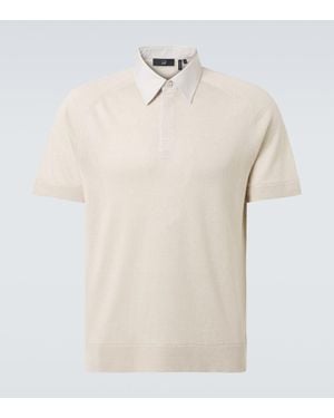 dunhill Linen And Silk Polo Shirt - Natural