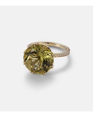 Ileana Makri Anillo De Oro De 18 Ct Con Topacio Y Diamantes - Blanco