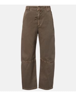 Velvet Pantalones Barrel Alexis De Algodon - Marrón